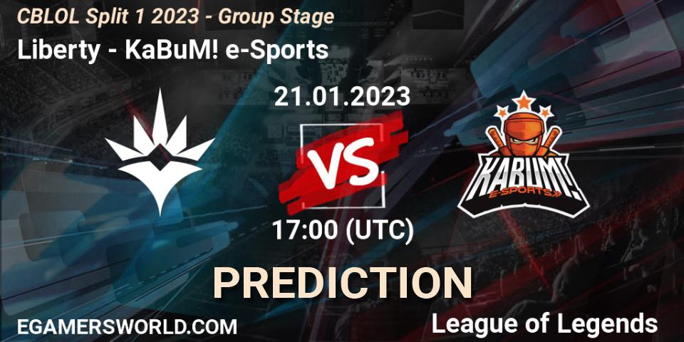 Pronósticos Liberty - KaBuM! e-Sports. 21.01.2023 at 17:30. CBLOL Split 1 2023 - Group Stage - LoL