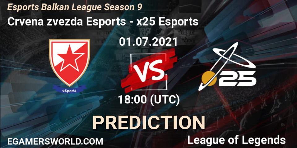 Pronósticos Crvena zvezda Esports - x25 Esports. 01.07.2021 at 18:00. Esports Balkan League Season 9 - LoL