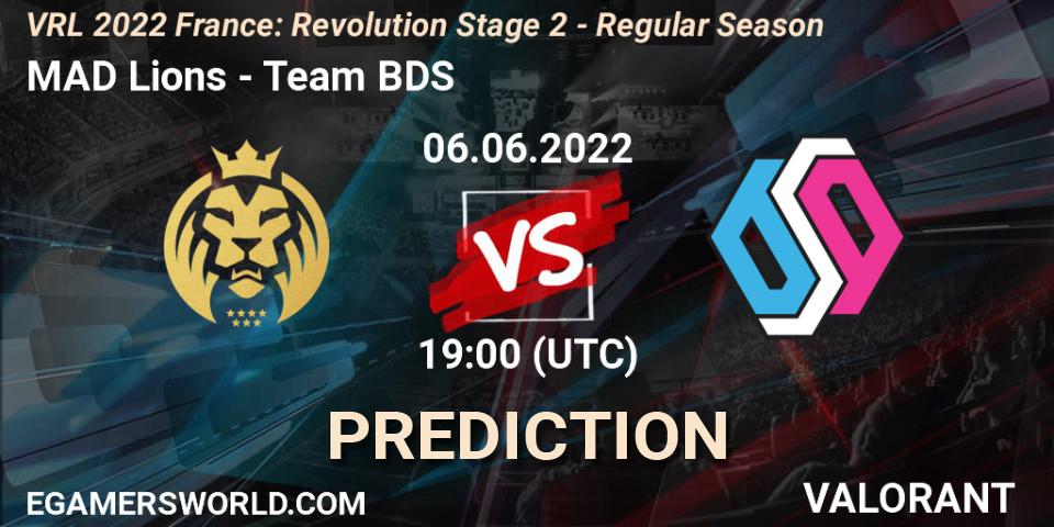 Pronósticos MAD Lions - Team BDS. 06.06.2022 at 19:00. VRL 2022 France: Revolution Stage 2 - Regular Season - VALORANT