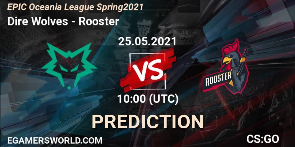 Pronósticos Dire Wolves - Rooster. 24.05.2021 at 10:00. EPIC Oceania League Spring 2021 - Counter-Strike (CS2)