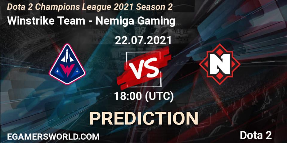 Pronósticos Winstrike Team - Nemiga Gaming. 31.07.2021 at 18:00. Dota 2 Champions League 2021 Season 2 - Dota 2