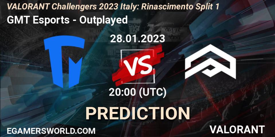 Pronósticos GMT Esports - Outplayed. 28.01.23. VALORANT Challengers 2023 Italy: Rinascimento Split 1 - VALORANT