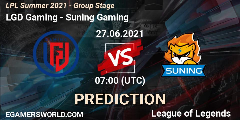Pronósticos LGD Gaming - Suning Gaming. 27.06.21. LPL Summer 2021 - Group Stage - LoL