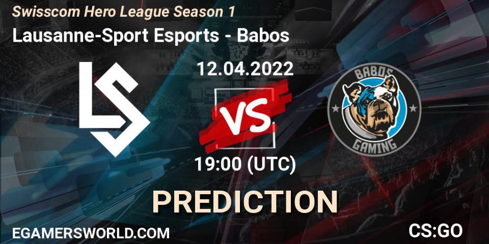 Pronósticos Lausanne-Sport Esports - Babos. 12.04.2022 at 19:00. Swisscom Hero League Season 1 - Counter-Strike (CS2)