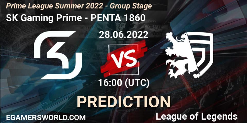 Pronósticos SK Gaming Prime - PENTA 1860. 28.06.22. Prime League Summer 2022 - Group Stage - LoL