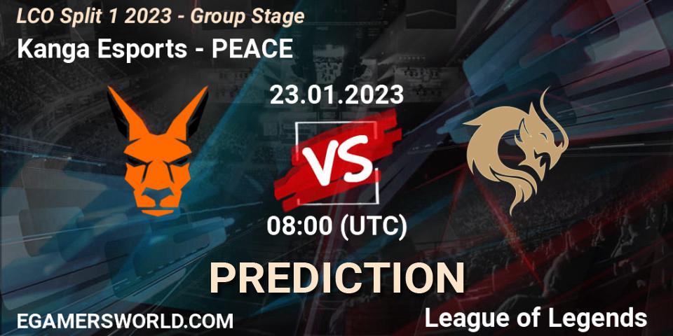 Pronósticos Kanga Esports - PEACE. 23.01.23. LCO Split 1 2023 - Group Stage - LoL