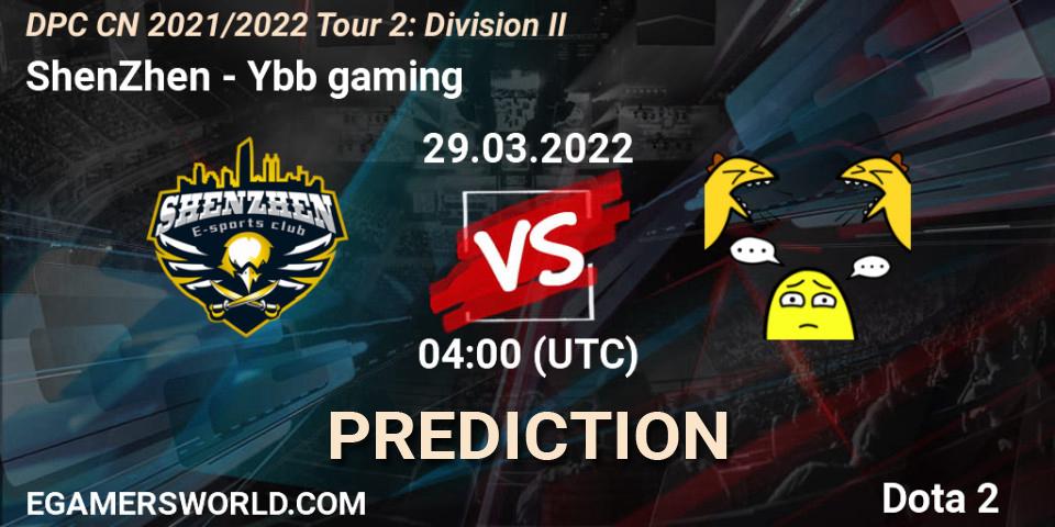 Pronósticos ShenZhen - Ybb gaming. 29.03.2022 at 04:04. DPC 2021/2022 Tour 2: CN Division II (Lower) - Dota 2