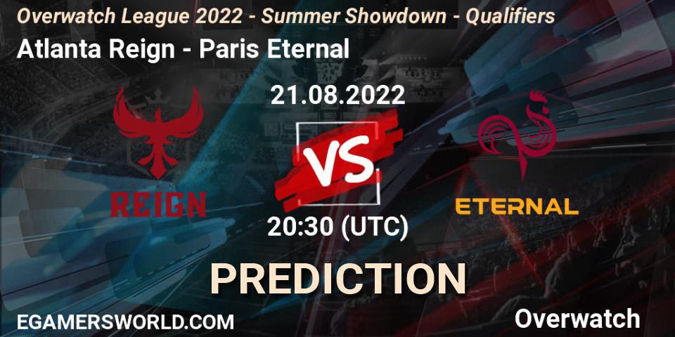 Pronósticos Atlanta Reign - Paris Eternal. 21.08.22. Overwatch League 2022 - Summer Showdown - Qualifiers - Overwatch