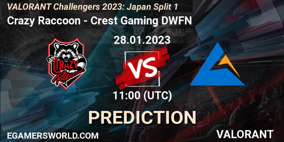 Pronósticos Crazy Raccoon - Crest Gaming DWFN. 28.01.23. VALORANT Challengers 2023: Japan Split 1 - VALORANT
