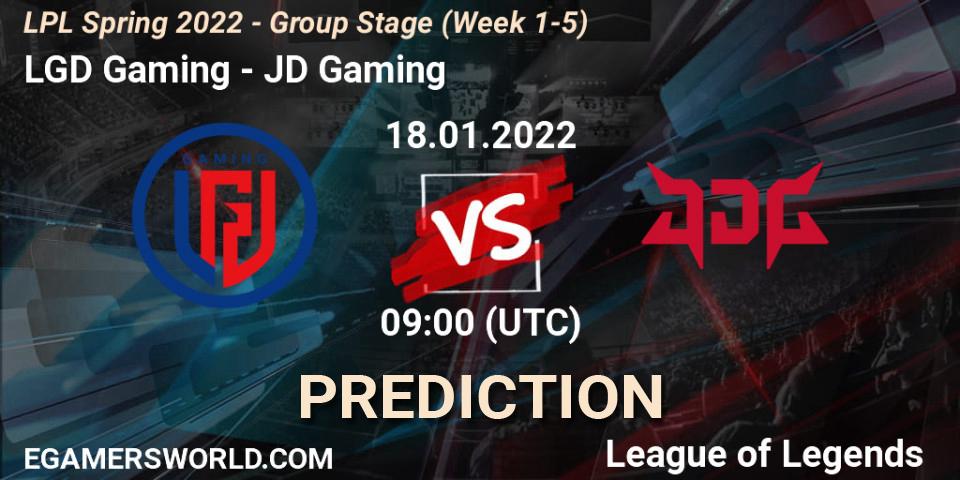 Pronósticos LGD Gaming - JD Gaming. 18.01.22. LPL Spring 2022 - Group Stage (Week 1-5) - LoL