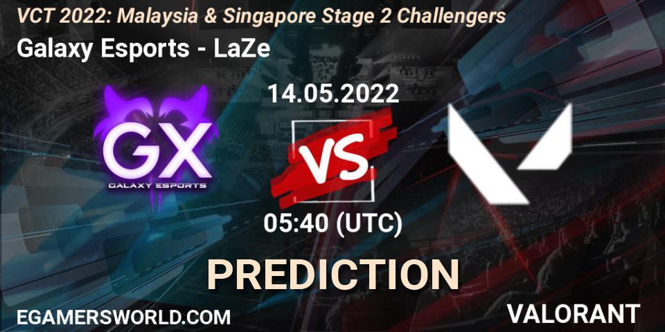 Pronósticos Galaxy Esports - LaZe. 14.05.2022 at 05:40. VCT 2022: Malaysia & Singapore Stage 2 Challengers - VALORANT