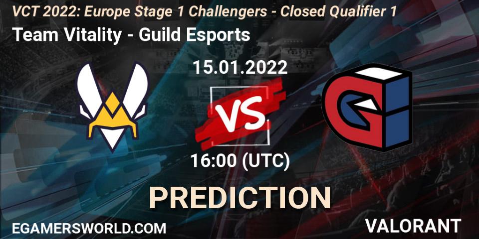 Pronósticos Team Vitality - Guild Esports. 15.01.2022 at 16:00. VCT 2022: Europe Stage 1 Challengers - Closed Qualifier 1 - VALORANT
