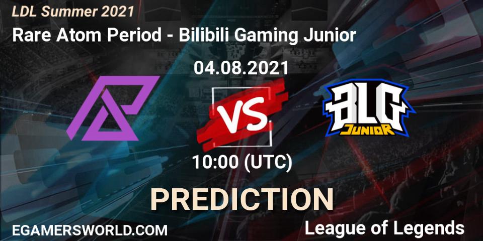 Pronósticos Rare Atom Period - Bilibili Gaming Junior. 04.08.2021 at 11:30. LDL Summer 2021 - LoL