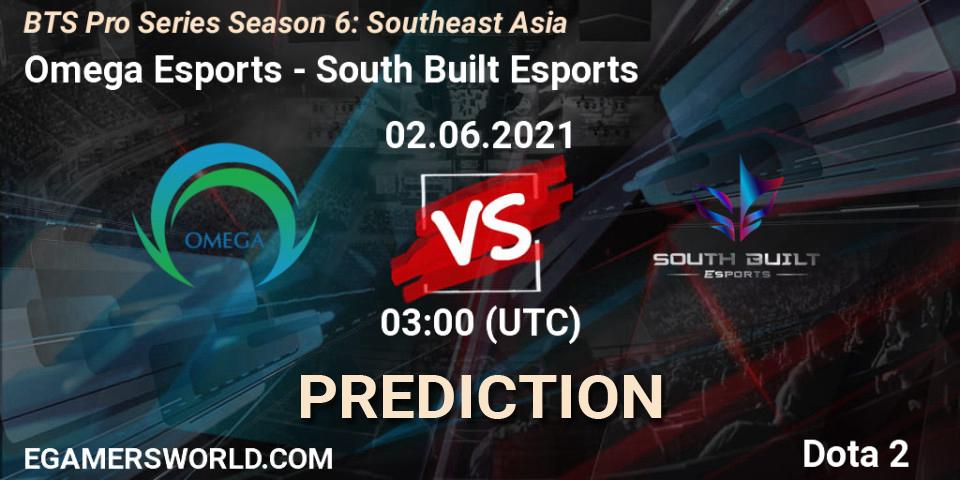 Pronósticos Omega Esports - South Built Esports. 02.06.2021 at 03:16. BTS Pro Series Season 6: Southeast Asia - Dota 2