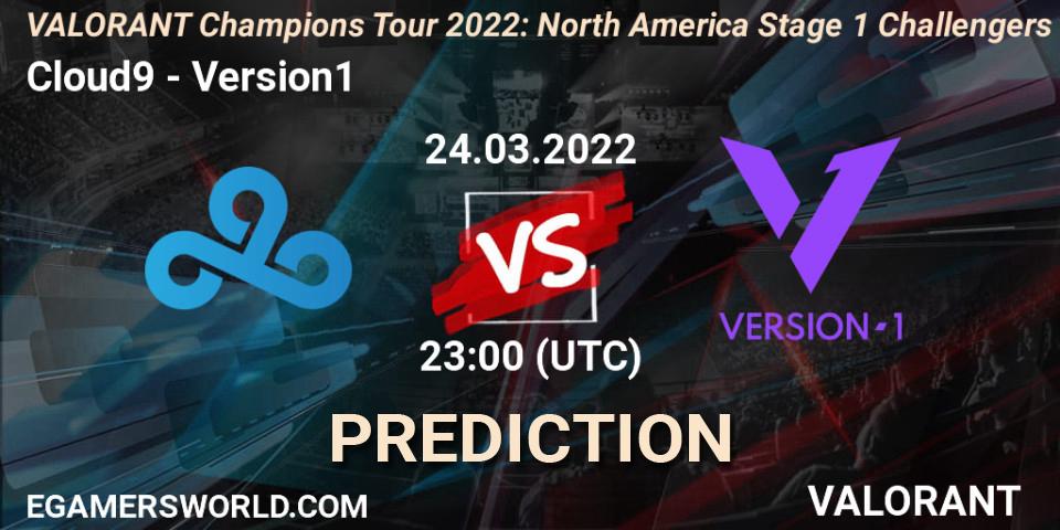 Pronósticos Cloud9 - Version1. 24.03.22. VCT 2022: North America Stage 1 Challengers - VALORANT