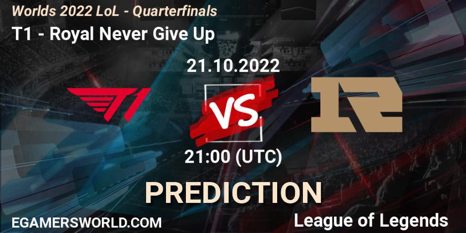 Pronósticos T1 - Royal Never Give Up. 21.10.22. Worlds 2022 LoL - Quarterfinals - LoL