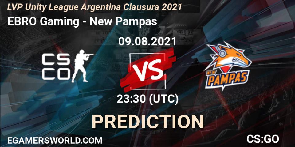 Pronósticos EBRO Gaming - New Pampas. 09.08.2021 at 23:30. LVP Unity League Argentina Clausura 2021 - Counter-Strike (CS2)