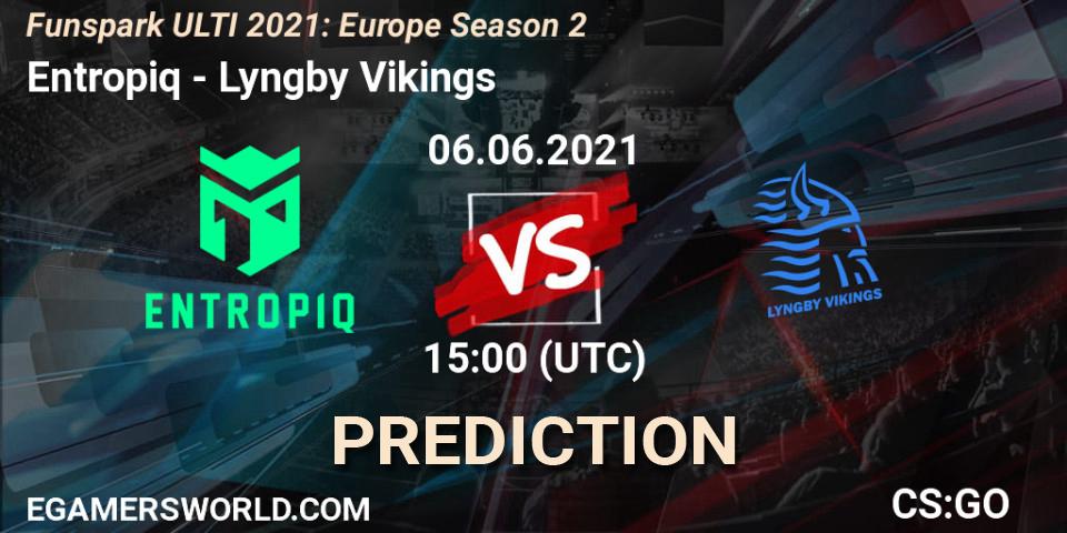 Pronósticos Entropiq - Lyngby Vikings. 06.06.2021 at 15:00. Funspark ULTI 2021: Europe Season 2 - Counter-Strike (CS2)