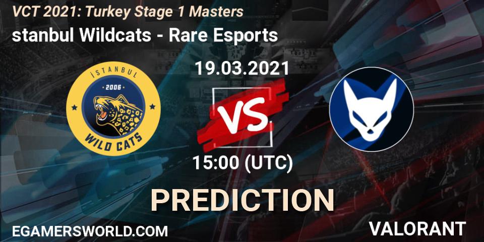 Pronósticos İstanbul Wildcats - Rare Esports. 19.03.2021 at 15:00. VCT 2021: Turkey Stage 1 Masters - VALORANT