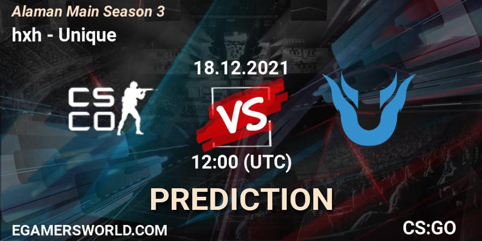 Pronósticos hxh - Unique. 25.12.2021 at 12:00. Alaman Main Season 3 - Counter-Strike (CS2)
