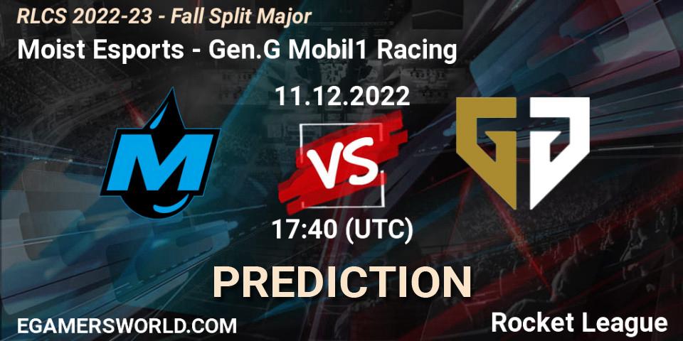 Pronósticos Moist Esports - Gen.G Mobil1 Racing. 11.12.2022 at 17:45. RLCS 2022-23 - Fall Split Major - Rocket League