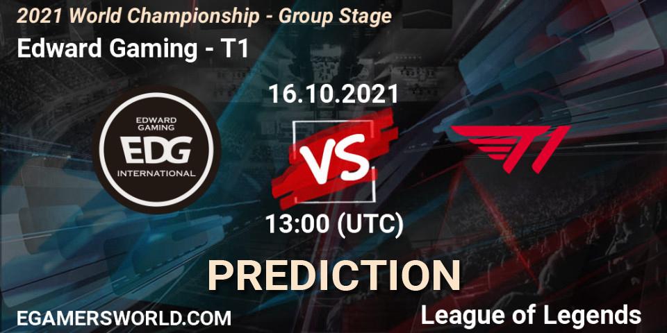 Pronósticos Edward Gaming - T1. 16.10.2021 at 13:00. 2021 World Championship - Group Stage - LoL