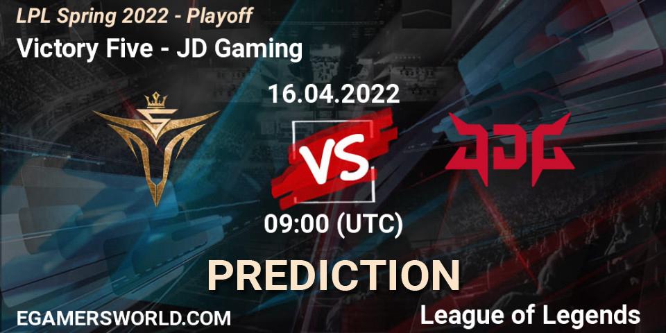 Pronósticos Victory Five - JD Gaming. 16.04.2022 at 09:00. LPL Spring 2022 - Playoff - LoL