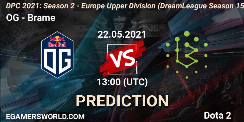 Pronósticos OG - Brame. 22.05.2021 at 12:56. DPC 2021: Season 2 - Europe Upper Division (DreamLeague Season 15) - Dota 2