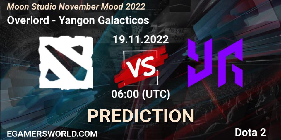 Pronósticos Overlord - Yangon Galacticos. 19.11.2022 at 06:03. Moon Studio November Mood 2022 - Dota 2