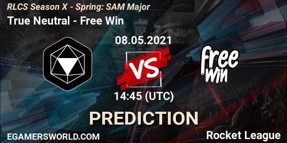 Pronósticos True Neutral - Free Win. 08.05.2021 at 14:45. RLCS Season X - Spring: SAM Major - Rocket League