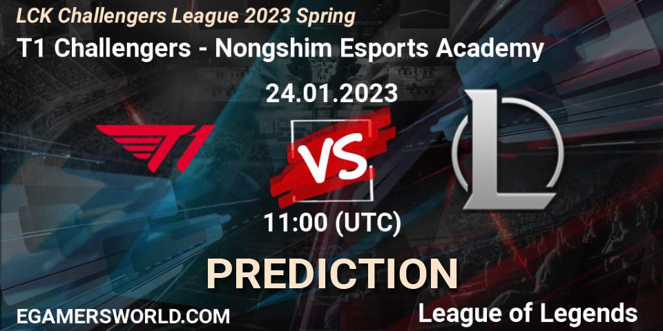 Pronósticos T1 Challengers - Nongshim Esports Academy. 24.01.23. LCK Challengers League 2023 Spring - LoL