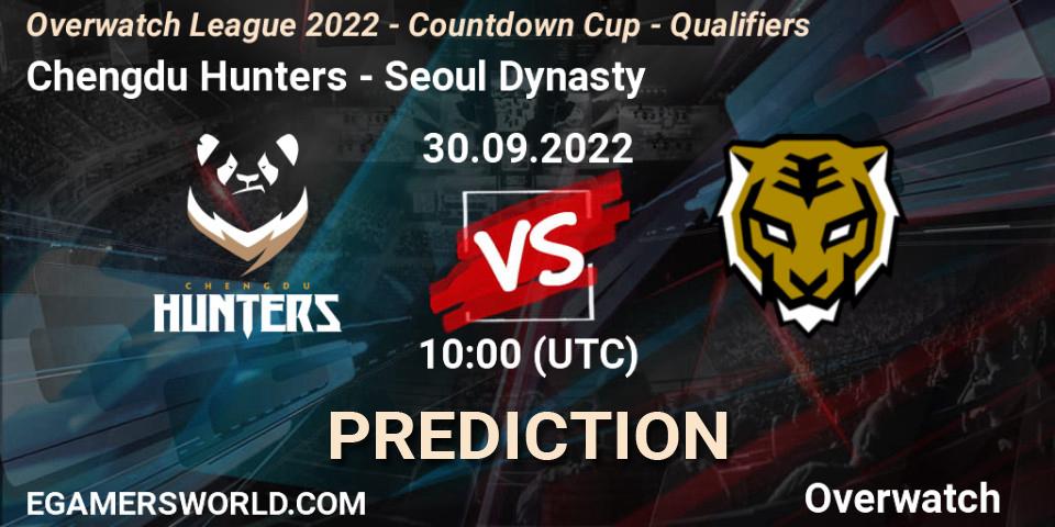 Pronósticos Chengdu Hunters - Seoul Dynasty. 30.09.22. Overwatch League 2022 - Countdown Cup - Qualifiers - Overwatch
