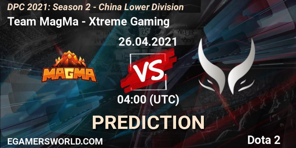 Pronósticos Team MagMa - Xtreme Gaming. 26.04.2021 at 03:56. DPC 2021: Season 2 - China Lower Division - Dota 2