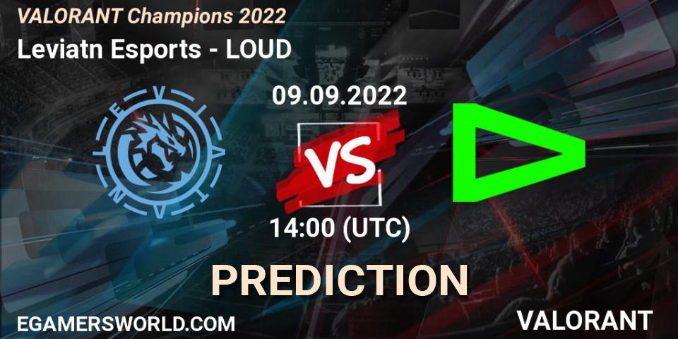 Pronósticos Leviatán Esports - LOUD. 09.09.2022 at 14:15. VALORANT Champions 2022 - VALORANT