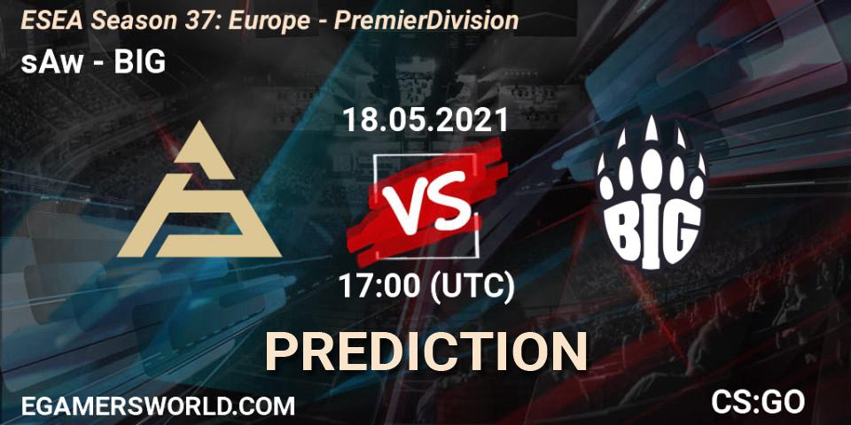 Pronósticos sAw - BIG. 18.05.2021 at 17:00. ESEA Season 37: Europe - Premier Division - Counter-Strike (CS2)