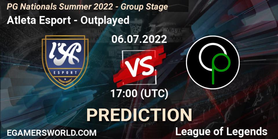 Pronósticos Atleta Esport - Outplayed. 06.07.2022 at 17:00. PG Nationals Summer 2022 - Group Stage - LoL
