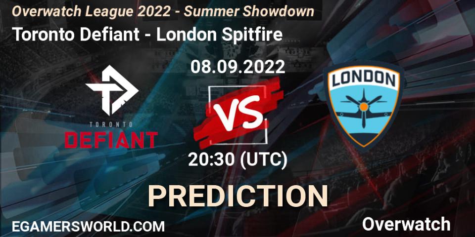 Pronósticos Toronto Defiant - London Spitfire. 08.09.2022 at 20:15. Overwatch League 2022 - Summer Showdown - Overwatch