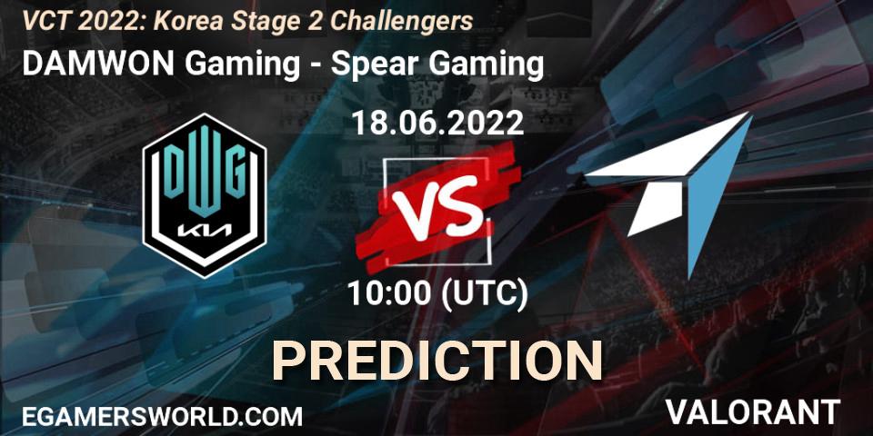 Pronósticos DAMWON Gaming - Spear Gaming. 18.06.2022 at 10:50. VCT 2022: Korea Stage 2 Challengers - VALORANT