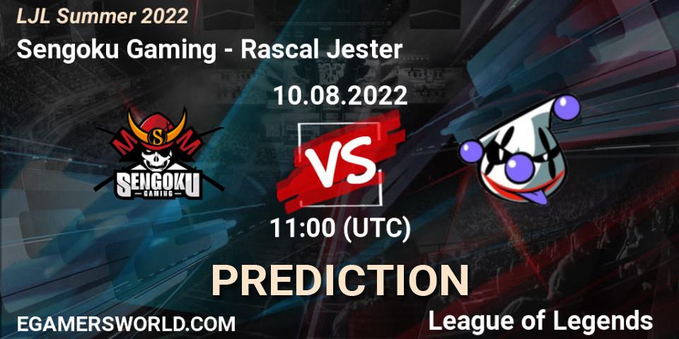 Pronósticos Sengoku Gaming - Rascal Jester. 10.08.22. LJL Summer 2022 - LoL