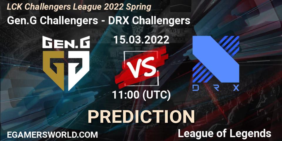 Pronósticos Gen.G Challengers - DRX Challengers. 15.03.2022 at 11:00. LCK Challengers League 2022 Spring - LoL