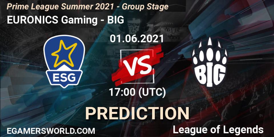 Pronósticos EURONICS Gaming - BIG. 01.06.21. Prime League Summer 2021 - Group Stage - LoL