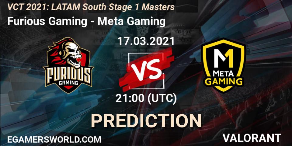 Pronósticos Furious Gaming - Meta Gaming. 17.03.2021 at 21:00. VCT 2021: LATAM South Stage 1 Masters - VALORANT