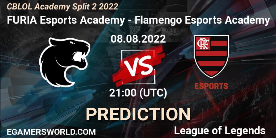 Pronósticos FURIA Esports Academy - Flamengo Esports Academy. 08.08.2022 at 21:00. CBLOL Academy Split 2 2022 - LoL