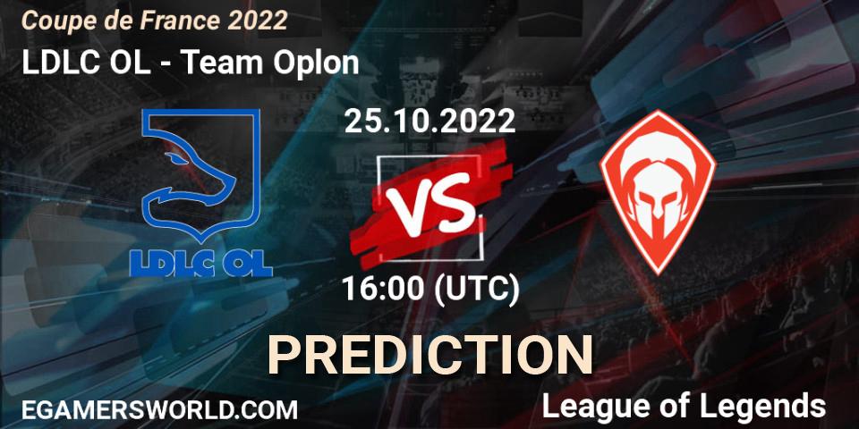 Pronósticos LDLC OL - Team Oplon. 25.10.22. Coupe de France 2022 - LoL