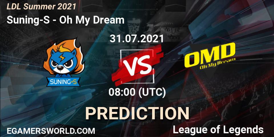 Pronósticos Suning-S - Oh My Dream. 01.08.21. LDL Summer 2021 - LoL