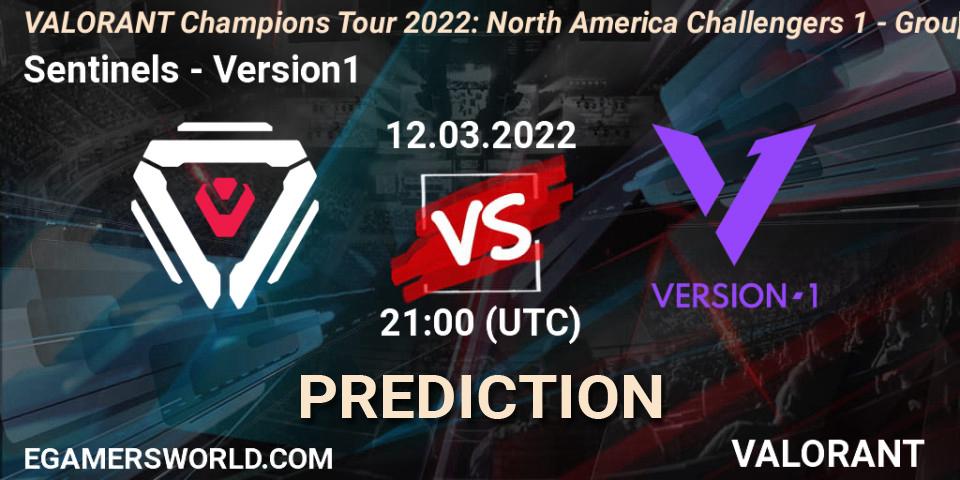 Pronósticos Sentinels - Version1. 13.03.2022 at 20:45. VCT 2022: North America Challengers 1 - Group Stage - VALORANT