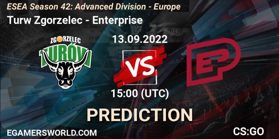 Pronósticos Turów Zgorzelec - Enterprise. 13.09.2022 at 15:00. ESEA Season 42: Advanced Division - Europe - Counter-Strike (CS2)