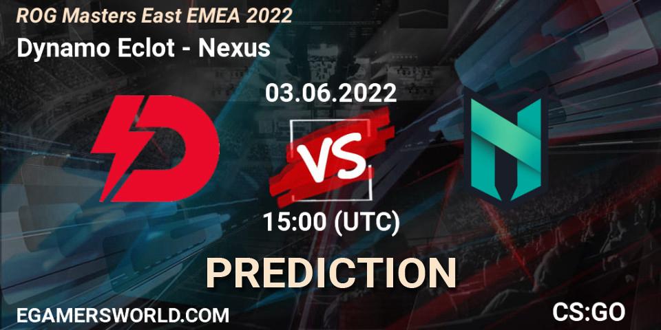 Pronósticos Dynamo Eclot - Nexus. 03.06.22. ROG Masters East EMEA 2022 - CS2 (CS:GO)