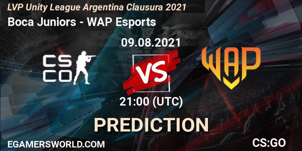 Pronósticos Boca Juniors - WAP Esports. 09.08.2021 at 21:20. LVP Unity League Argentina Clausura 2021 - Counter-Strike (CS2)