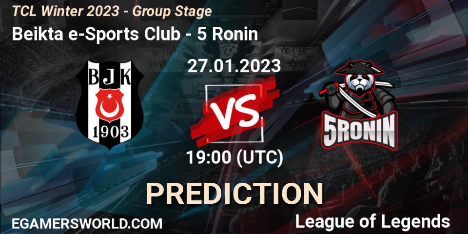 Pronósticos Beşiktaş e-Sports Club - 5 Ronin. 27.01.2023 at 18:30. TCL Winter 2023 - Group Stage - LoL